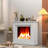 White Manufactured Wood Freestanding Fireplace
