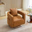 Fauteuil demi-tonneau pivotant à dossier creux de 29,1 po de largeur avec base en bois-106905340