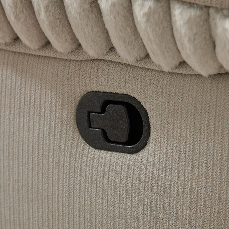 Fauteuil inclinable manuel large en velours côtelé