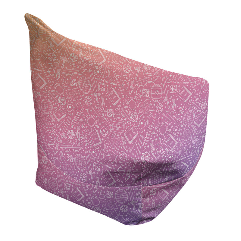 Sac de pois Leffel, H 38 po x L 42 po x P 29 po, Pouf fauteuil, Mauve / rose