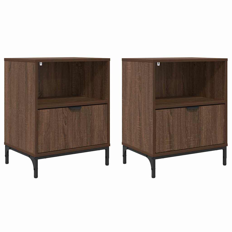 Bedside Table , Brown Oak