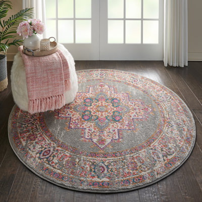 Tapis oriental gris et rose Abbate