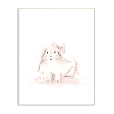 «Hodder Baby Bunny With Pink Bow Oversized Giclee», impression sur papier texturé