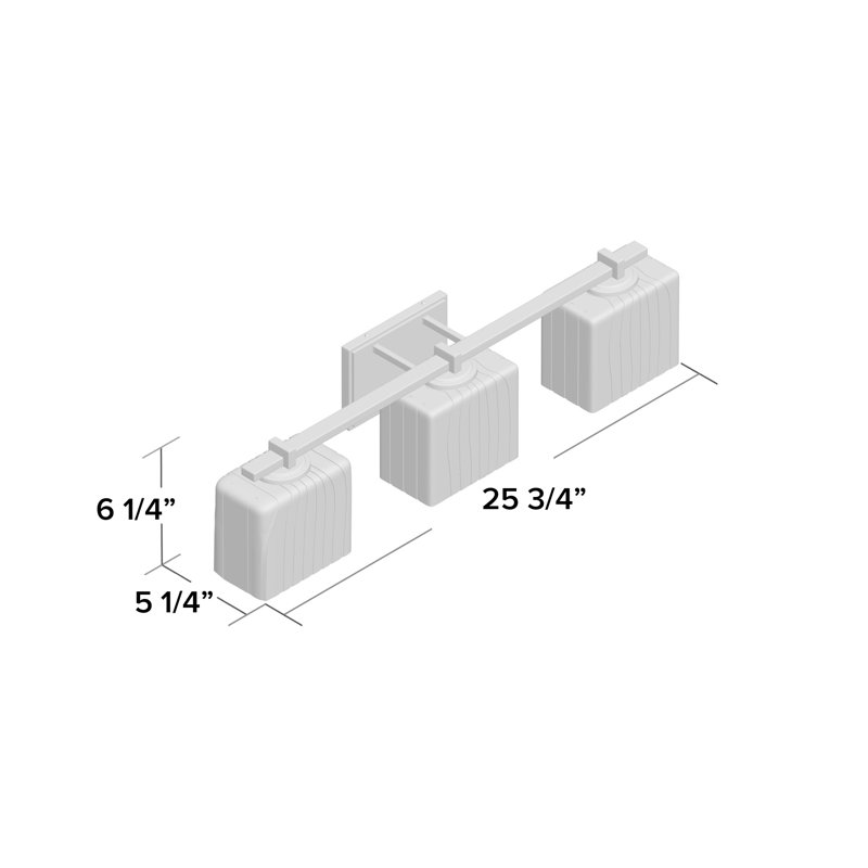 Éclairage pour meuble-lavabo 3 lumières Casson, Nickel brossé