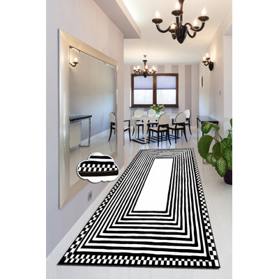 Luxurious Ecru Hall Carpet, 59 x 79 inches | 100% Polyester, 0.2 in Pile Height, Antibacterial, Non-Slip Felt Dot Underside | Machine Washable, Easy Care, Perfect for Living Room & Entryway Decor
