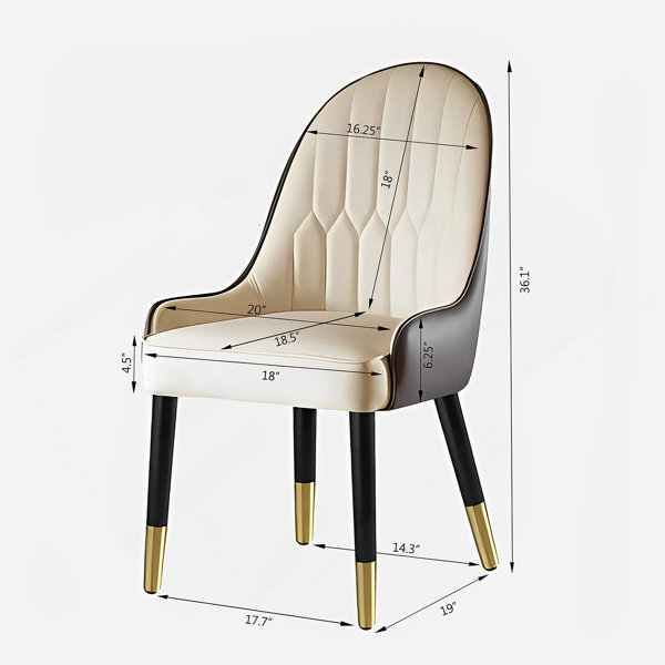 Latitude Run® Modern Dining Chairs Set Of 2 Pcs Faux Leather Dining ...