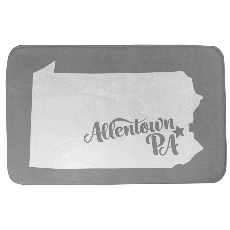 Tapis pour salle de bain allentown pennsylvanie, l 21 po x L 34 po, Gris, Allentown, Pennsylvanie
