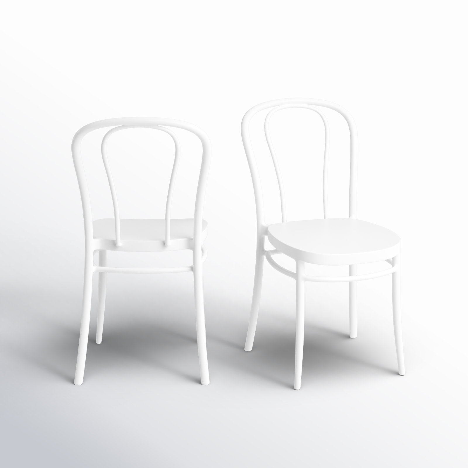 Farrah Stackable Patio Side Chair, White