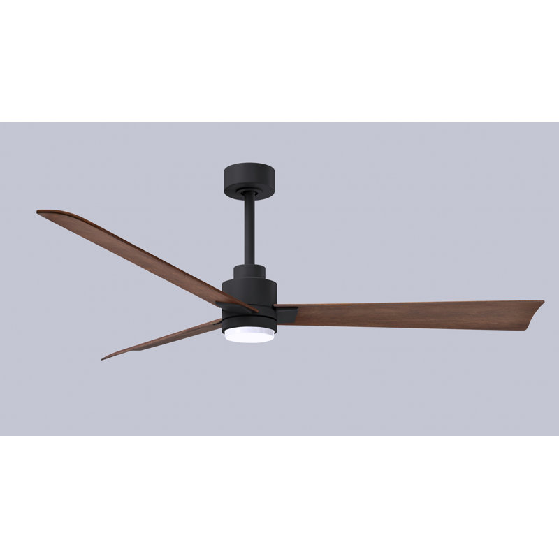 Ventilateur de plafond Alessandra, Noyer, Noir mat, 56"