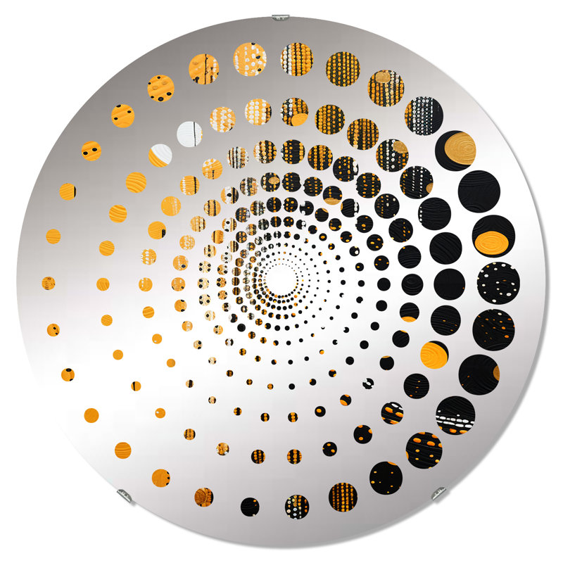 Miroir décoratif en spirale Native Safran and Ebony Heritage III - MIR117053, 31,4 po x 31,4 po