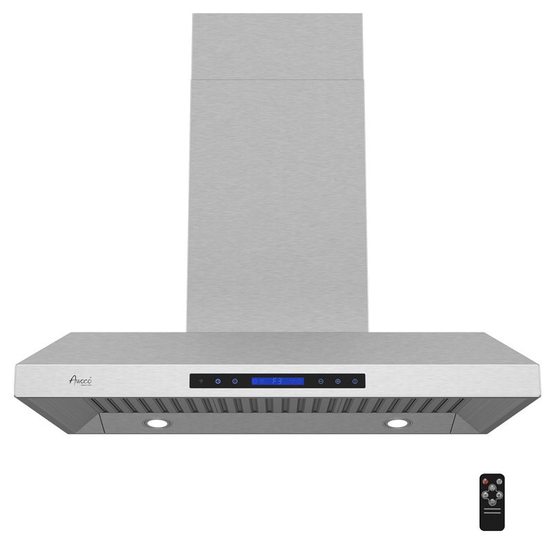 Hotte pour îlot de cuisine 36 pouces, 900 pi³ / min en acier inoxydable à conduit avec télécommande incluse