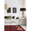 Tapis bleu marine / rouge / beige en laine noué à la main