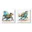 Turtle Laying On A Beach Chair With Sunglasses - Animals Square Collage Set Of 2-1147348808-1147348820