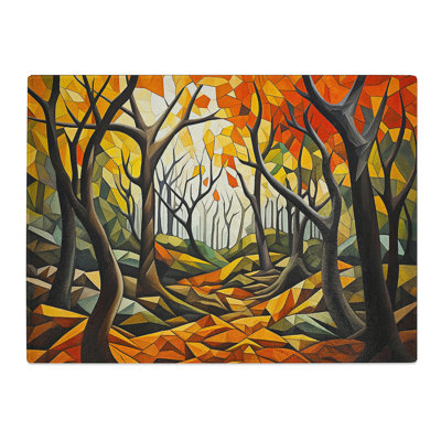 Forest Cubism  Glass Chopping Board