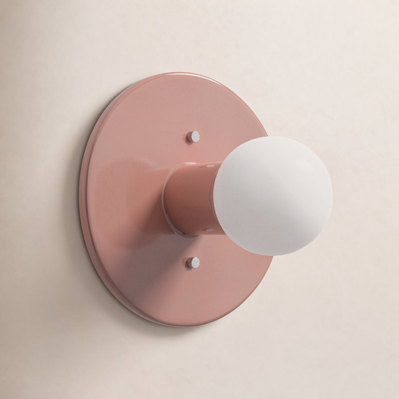 Ceramic Flush Mounted Sconce, Antique Silver