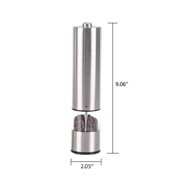 Aptoco Roundhead Electric Salt and Pepper Grinder, Stainless Steel Spice  Grinder with Adjustable Coarseness