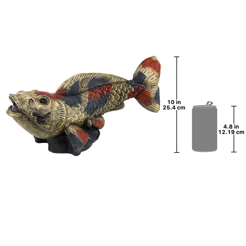 Showa Koi Multicolor Resin Garden Spitter Statue