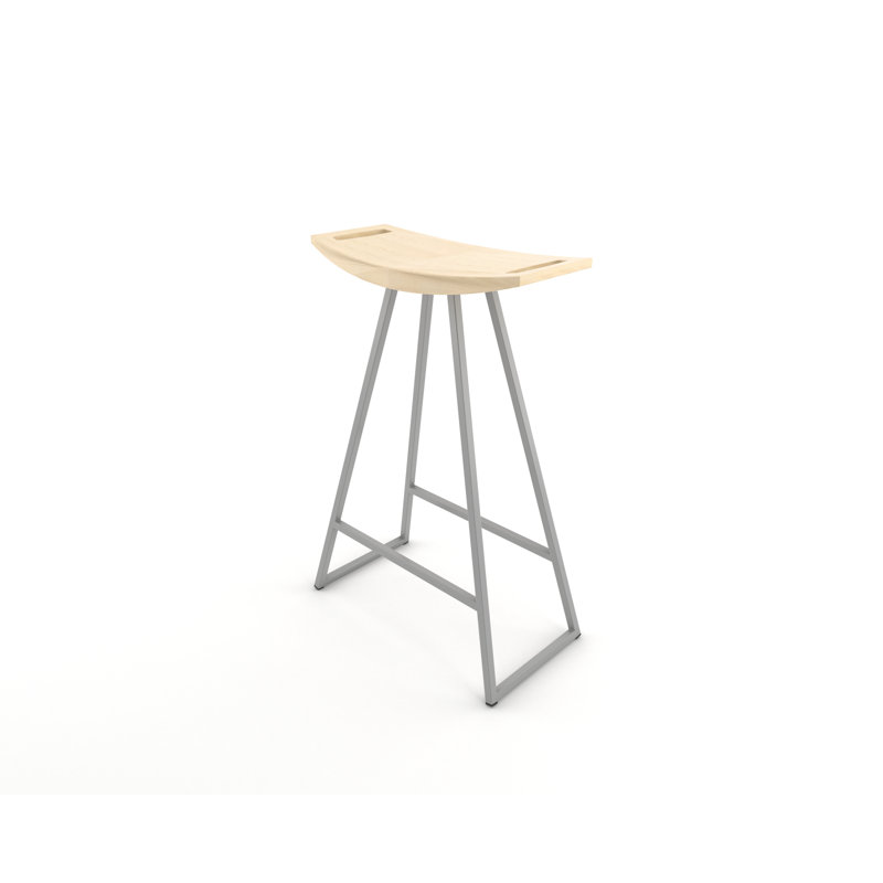 Tabouret de bar et de comptoir Robert, Érable, Tabouret de comptoir (siège d'une hauteur de 24 p, Gris
