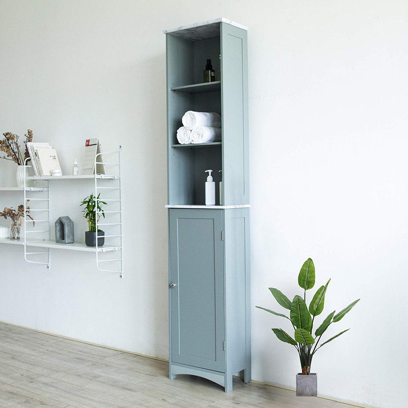 New England Linen Cabinet, Grey