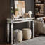 Mirror Console Table with Vintage Wood Grain and Exquisite Carving Process, Gorgeous and Noble for Entryway, Ideal Sofa Table