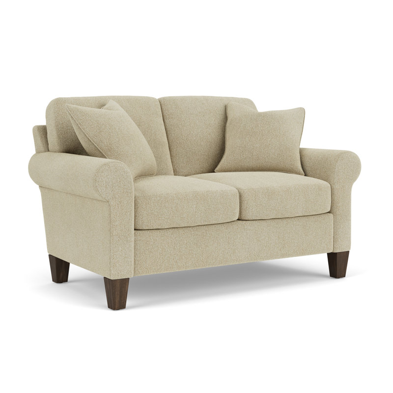 Causeuse avec accoudoirs 61 po Cornesia, 100% polyester antique