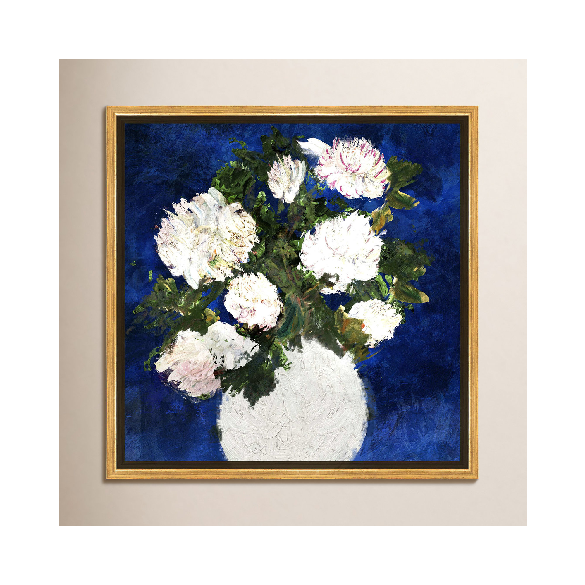 Dripping Roses, Gold Framed, 25" H x 25" W x 1.5" D