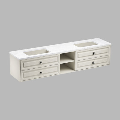 Wall Mounted Bathroom Vanity, Including Base Cabinet And Countertop (Sink Not Included)