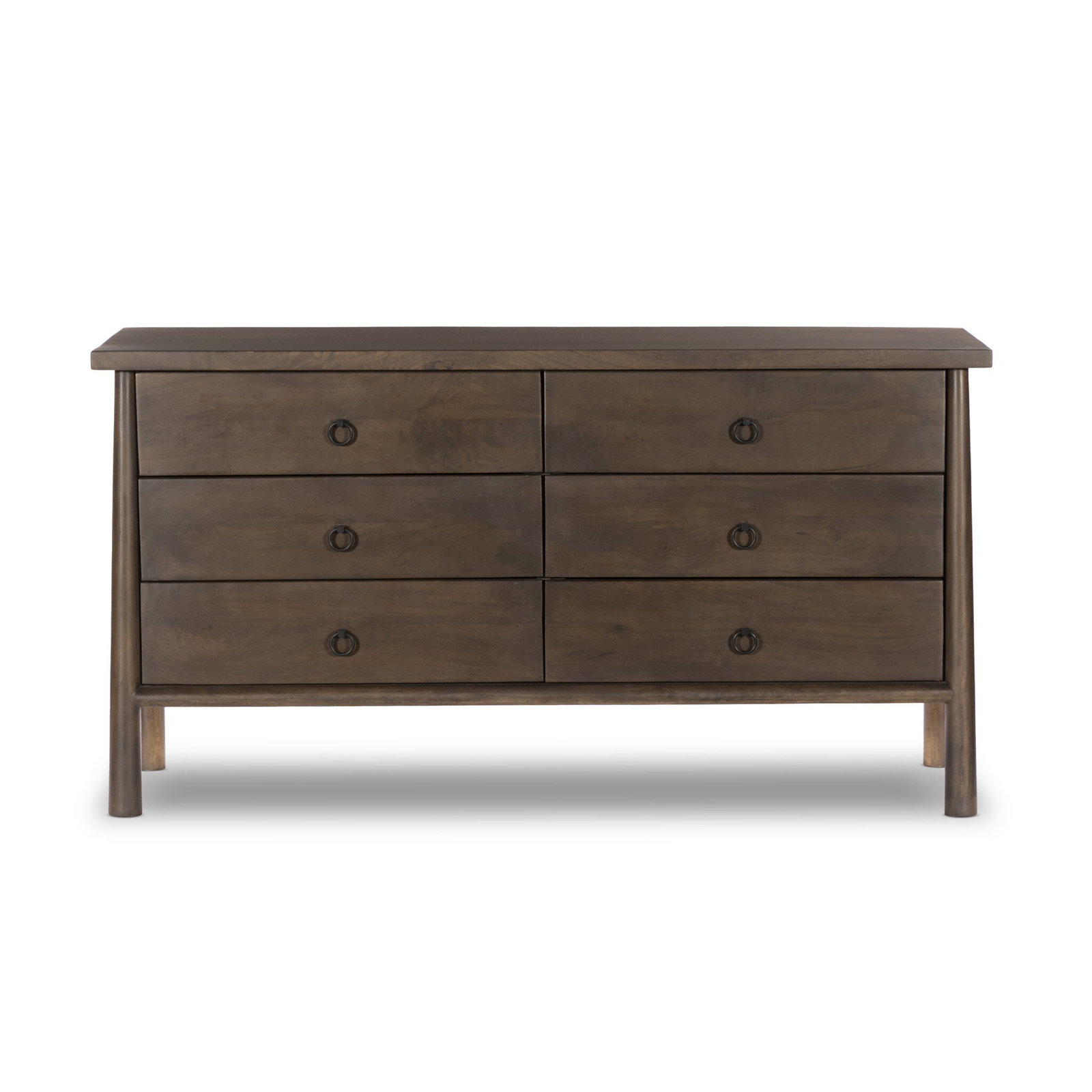 Freddie 6 Drawer Dresser-Brown, Brown