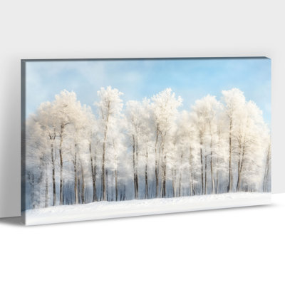 Snowy Pine Tree Winter Landscape, art mural sur toile 28 X 40 pouces, scène rétro de Noël, impressions sur toile, photo de nature moderne, peinture pour salon, décoration murale, 12 po x 18 po