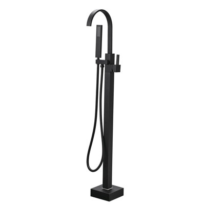 1 Handle Floor Clawfoot Tub Faucet with Diverter