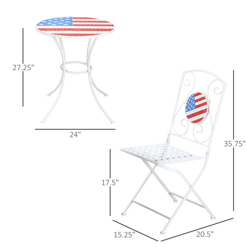 2 - Person Patio Dining Set with Round Table