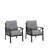 Set Of 2  All-Weather Metal Armchairs With Cushions-706766385-706766387