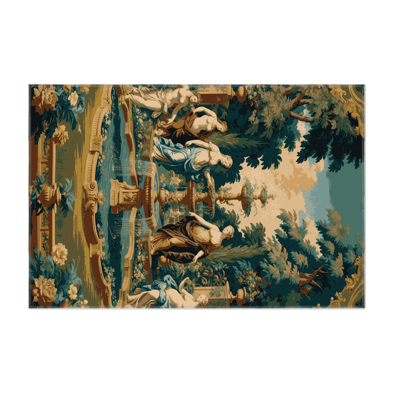 Tapis d'intérieur et d'extérieur brun français, Rectangle 9 pi x 12 pi