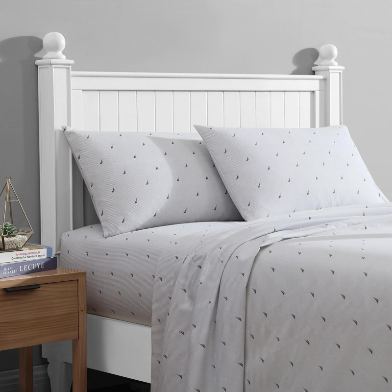 Microfiber Stripe Nautica Striped Washed Printed Sheet Set, Full Sheet Set with 2 Pillowcase