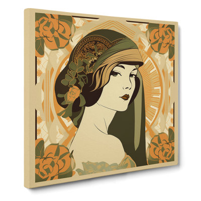 Art Deco Woman Art Nouveau - Print