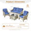 6 - Person Outdoor Seating Group With Cushions And Solar Powered Coffee Table-1372191963
