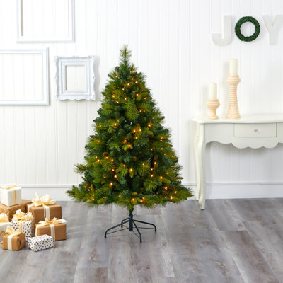 Easy Set-Up Lighted Pine Christmas Tree