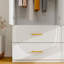  Armoire-penderie blanche avec portes à fermeture douce - 3 tablettes à 3 niveaux et armoire à 4 tiroirs en bois aggloméré pour la chambre à coucher