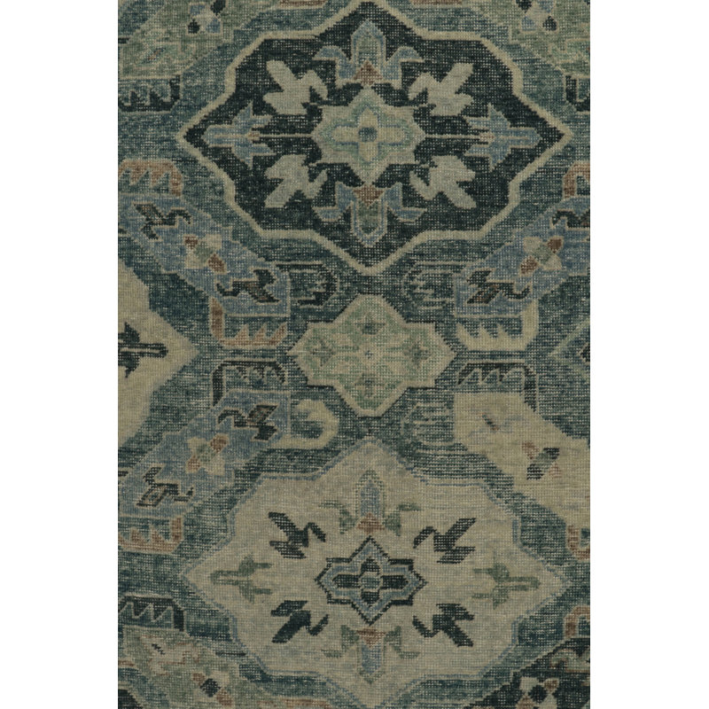 Distressed Homage Hand Knotted Wool Floral Area Rug, Runner 3' x 8'