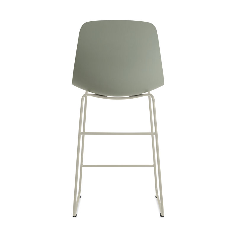 Clean Cut Stool with Sled Leg, Counter Stool (24” Seat Height), Gray Green