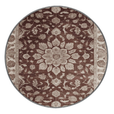 Tapis gris Tabriz lavable à la machine