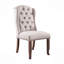 Chaises d'appoint contemporaines en tissu ivoire capitonné à dossier en chêne massif