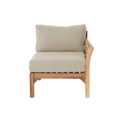 Chaise longue d'extérieur en teck avec coussins Sunbrella Monterey