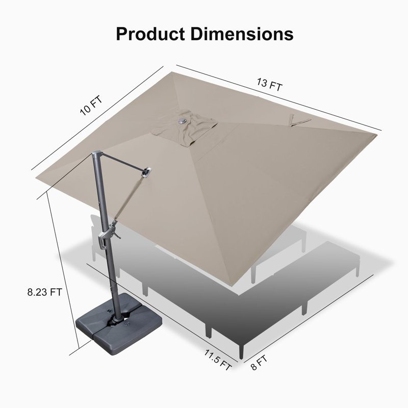 304cm Cantilever Parasol, Beige