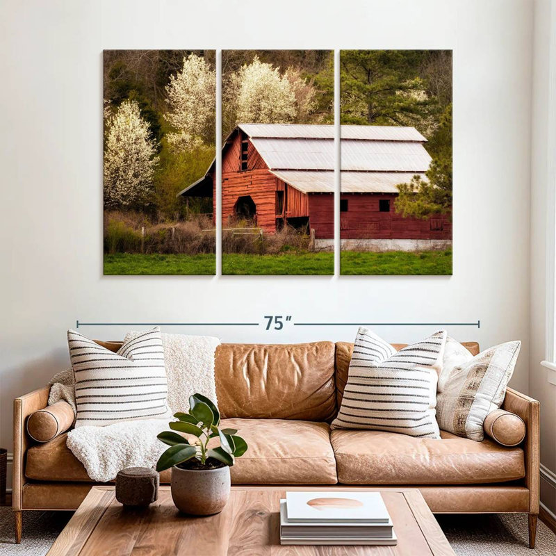Lilie Skylight Red Barn, 42" H x 65" W