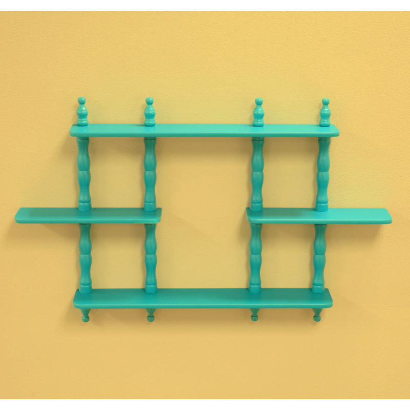 4 Piece Floating Shelf with Adjustable Shelves, Dark Cherry