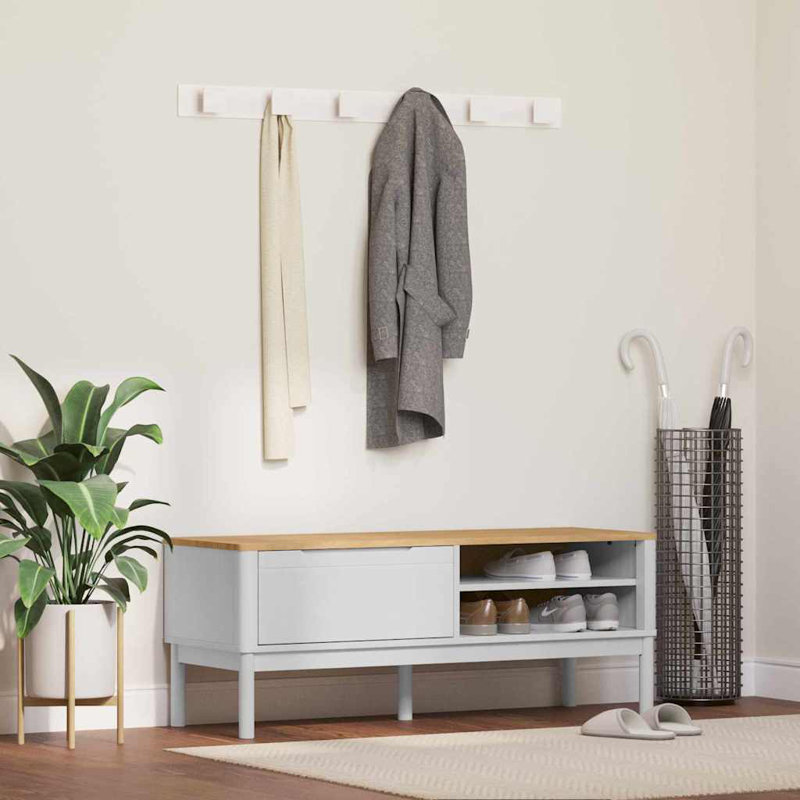 Solid Wood Shoe Storage, White