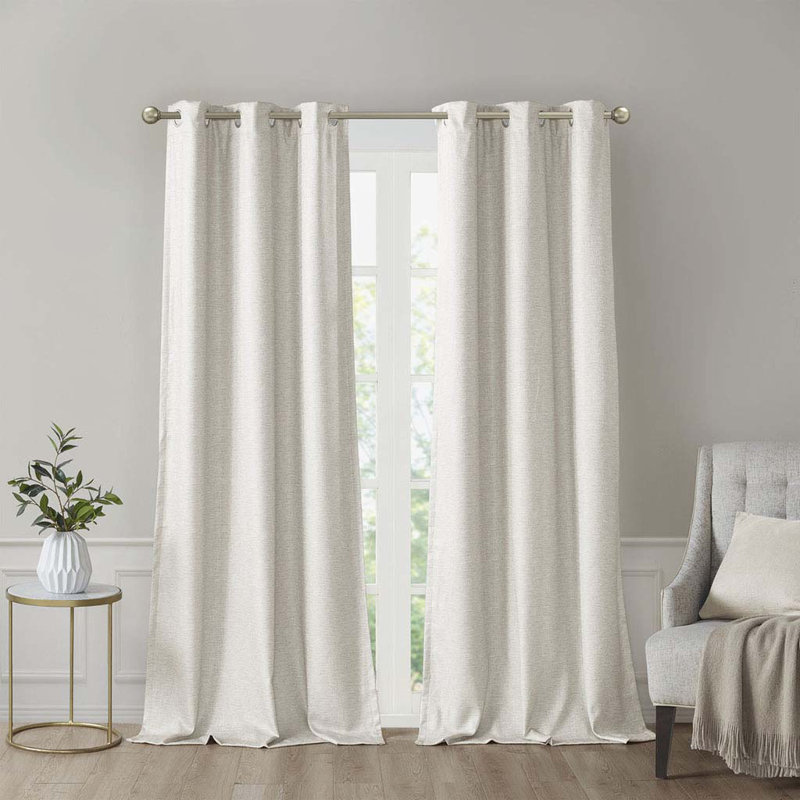 Zeyaan Blackout Curtain Pair, Ivory, 42" W x 84" L
