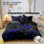 Ensemble de literie Shenglei en microfibre à imprimé géométrique bleu et noir avec 2 taies d'oreiller, taille pleine, 3 pièces (garnitures non comprises)-122001159-122001166