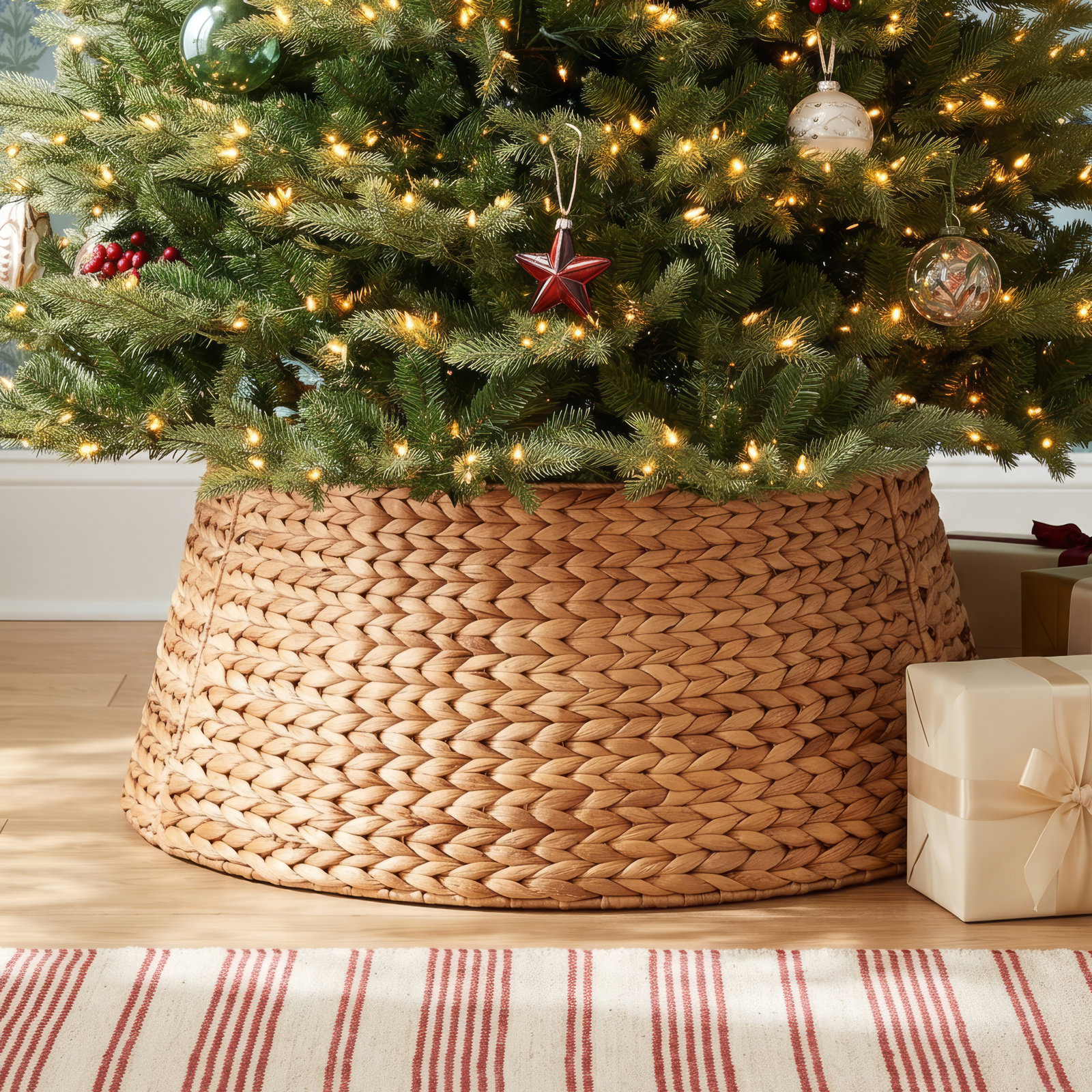 Rattan Tree Collar, Natural, 10" H x 24" W